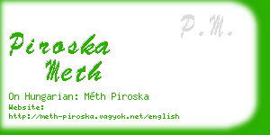 piroska meth business card